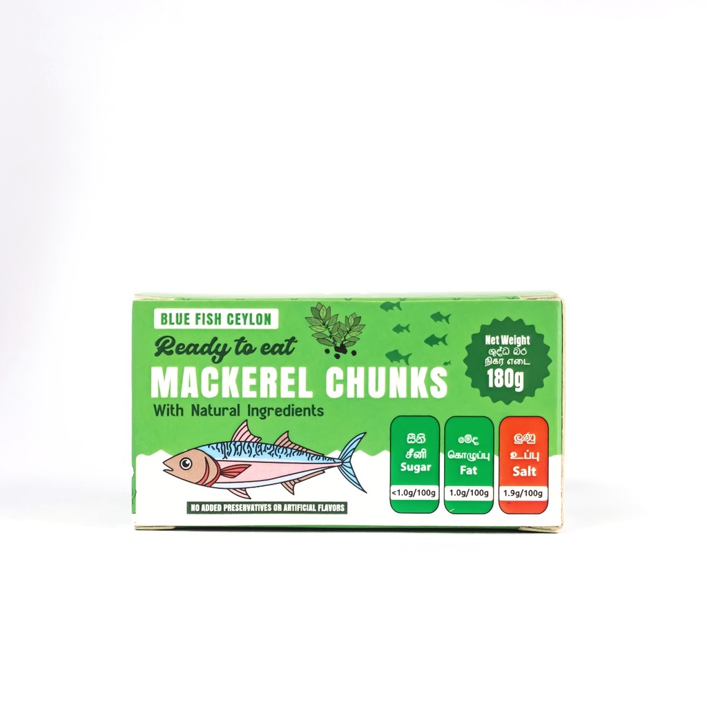 [Blue Fish] Mackerel Chunks  (with Healthy Ingredients-180g)